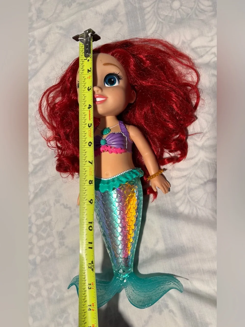 Disney Ariel sings and sparkle Mermaid Doll with Purple Top and Teal Tail 14’’